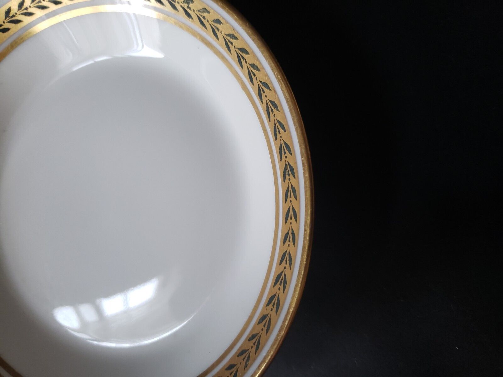JP Limoges France Gold Trim Green Laurel 2 x Small Bowl 5" (lot 598)