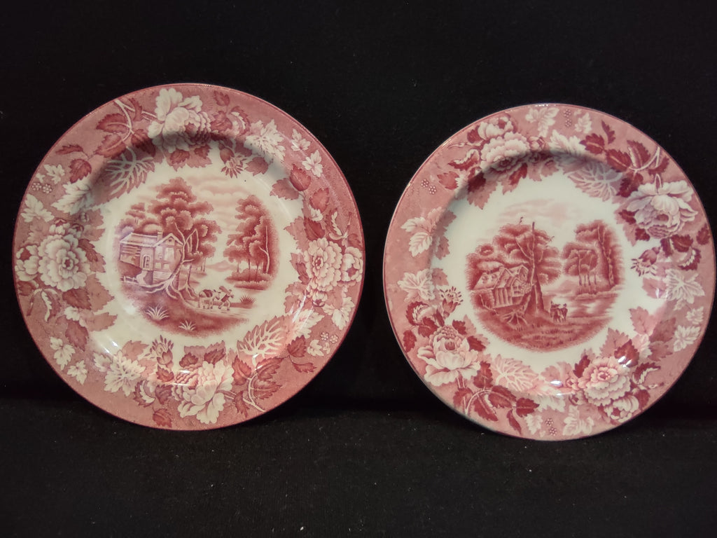 Vintage Two Different Plates Enoch English Scenery Wood Ware (lot 5685)
