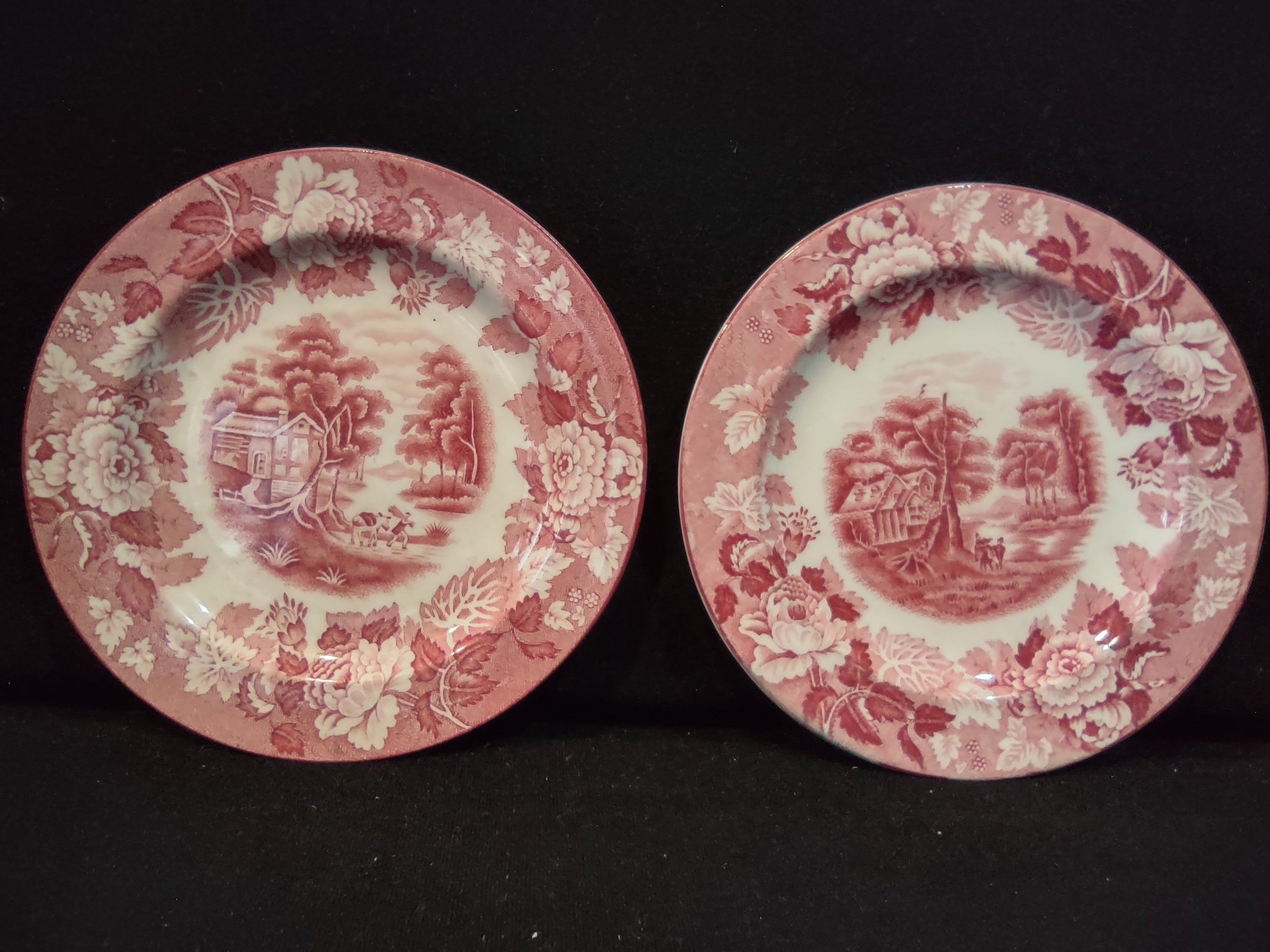 Vintage Two Different Plates Enoch English Scenery Wood Ware (lot 5685)