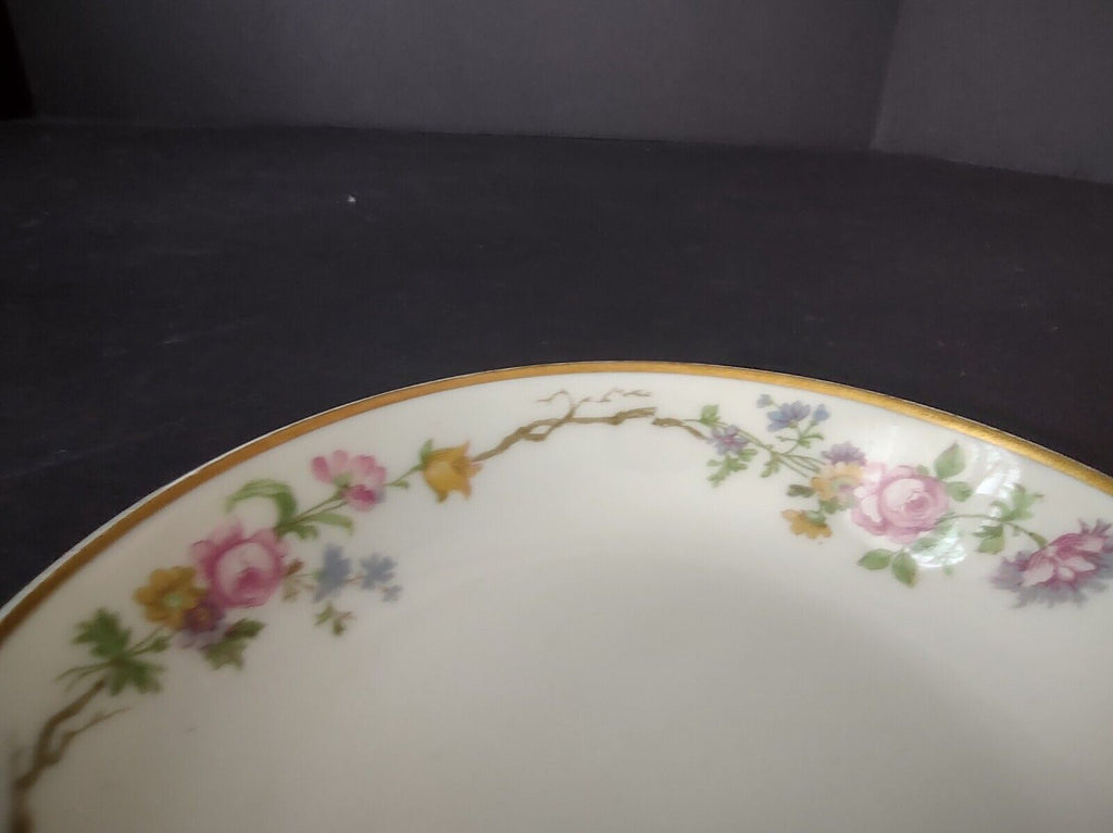 Vintage GDA Limoges Gold Coupe Cranberry Bowl 5" French Chick Cottage (lot 692)