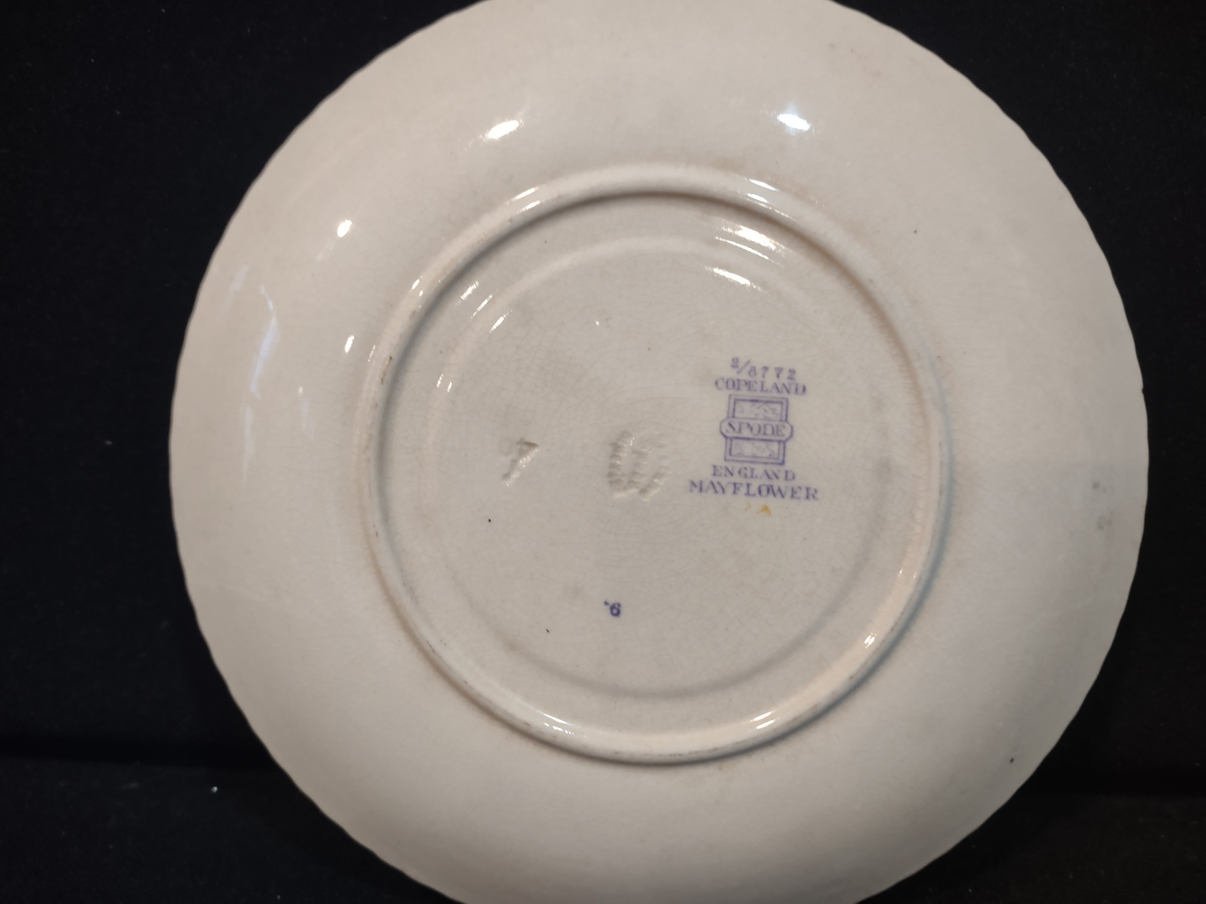 Vintage Spode England Ironstone Mayflower Liner for Soup Cup Cottage (lot 5710)