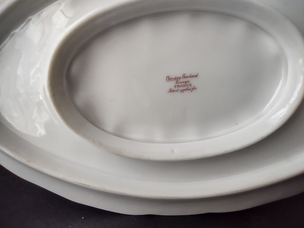 Haviland Limoges Gravy Boat Pink Purple Yellow Rose (lot 841)