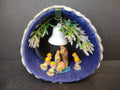 Very Vintage Christmas Handmade Ornament Nativity Scene Bell (lot 3166)