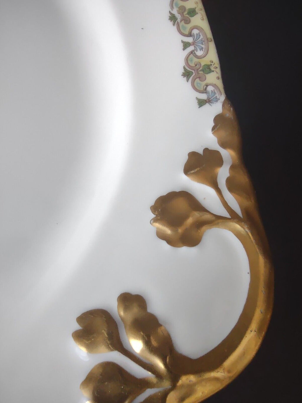 Wm Guerin France Limoges Set 4 x Serving Platter Plate Bowl Gold Trim (lot 533)