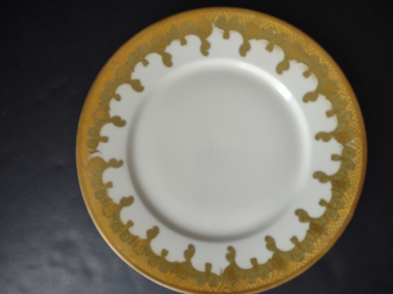 Haviland Limoges Gold Trim Green Design Dinner Plate (lot 626)