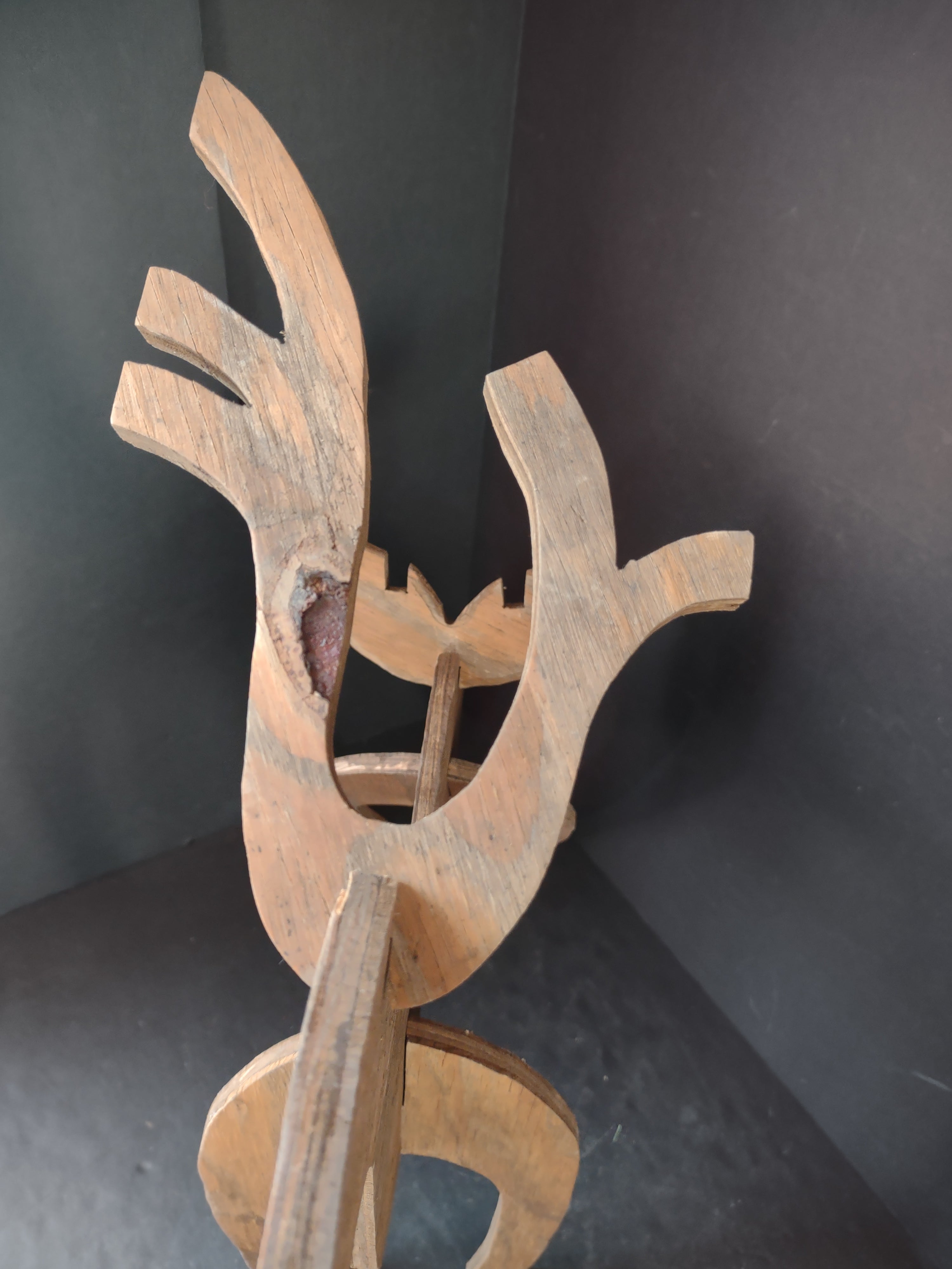 Vintage Wooden Handmade Set of 2 Christnmas Reindeer 27" (lot 3430)