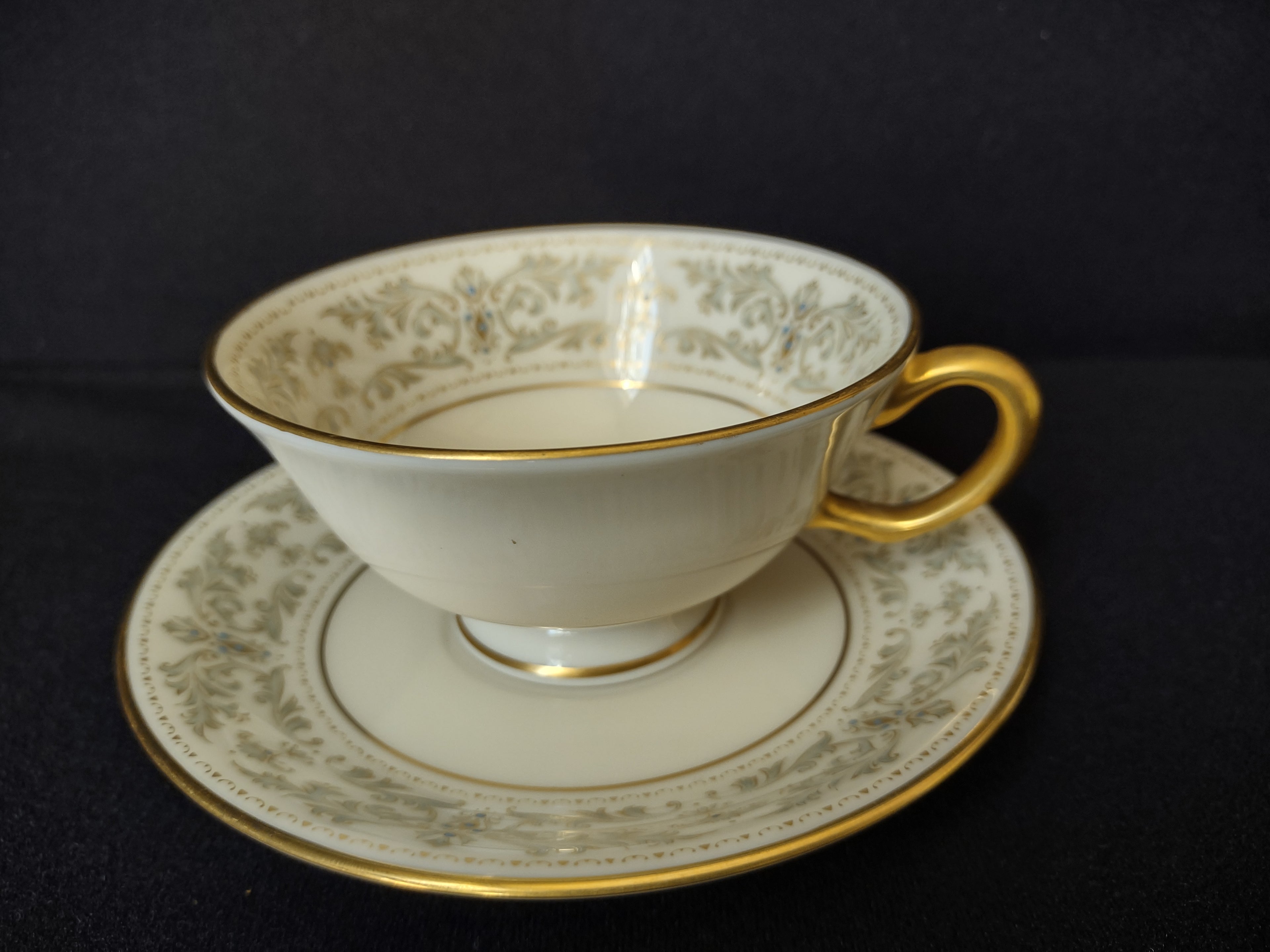Vintage Lenox Noblesse Gold Trim Tea Cup with Saucer (lot 1805)