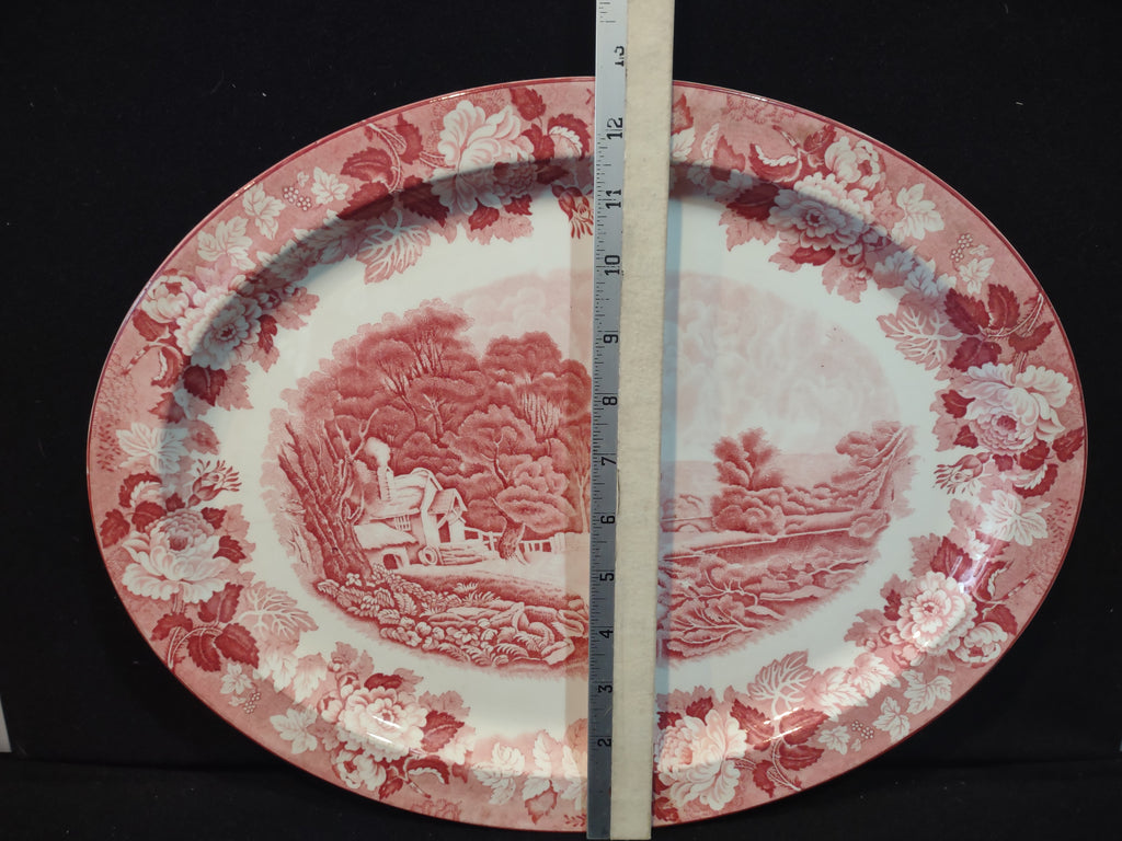 Vintage Large Serving Platter Enoch English Scenery Wood Ware (lot 5684)