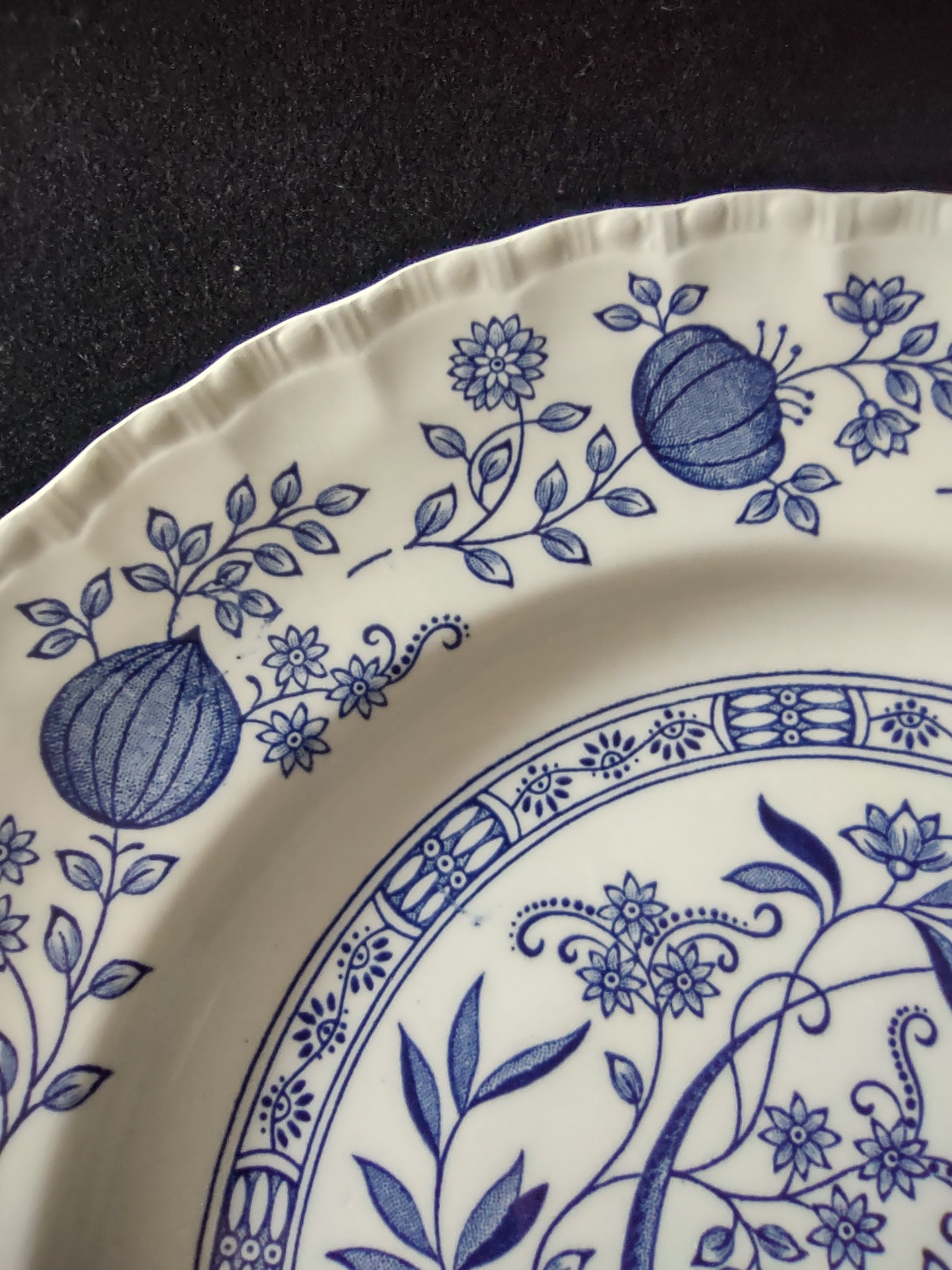 Vintage Enouch Blue Heritage 10" Dinner Plate Ironstone England Set Of 2 (5974)