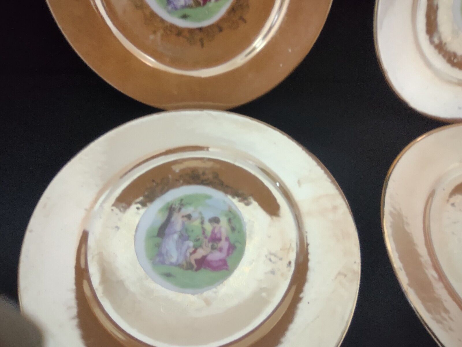 Set of 6 Japan Handpainted Lusterware Plates 7-1/4" (lot 477
