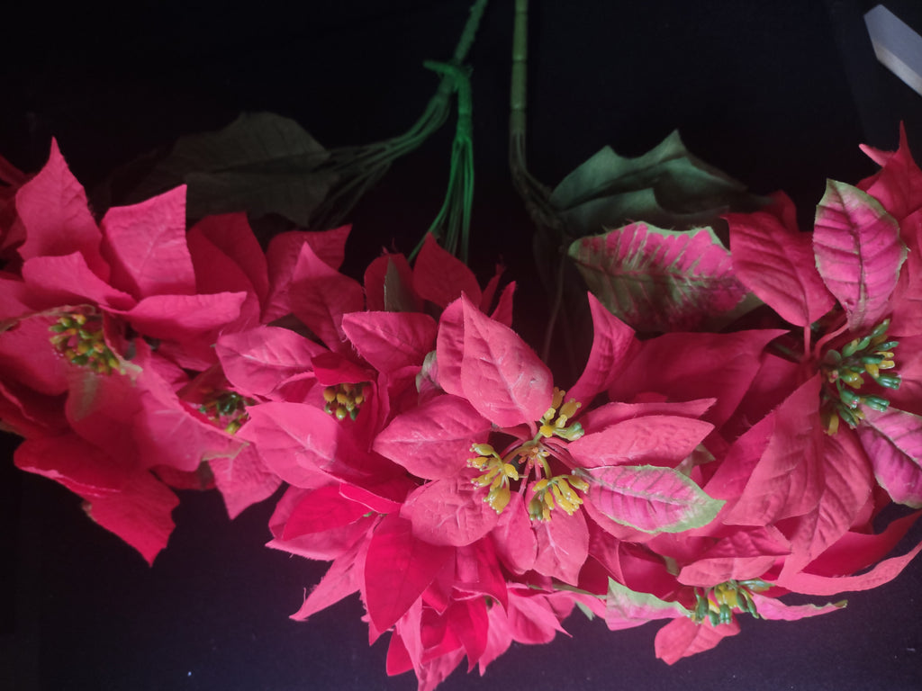 Christmas Lot Poinsettia Garland Candle Wreath x 2 Bouquet (lot 1721)
