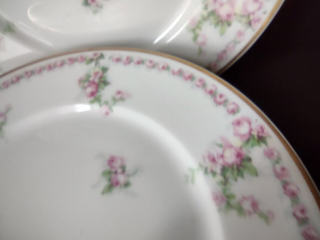 Avenir Limoges France 5 x Salad Plate Rose Garland (lot 559)
