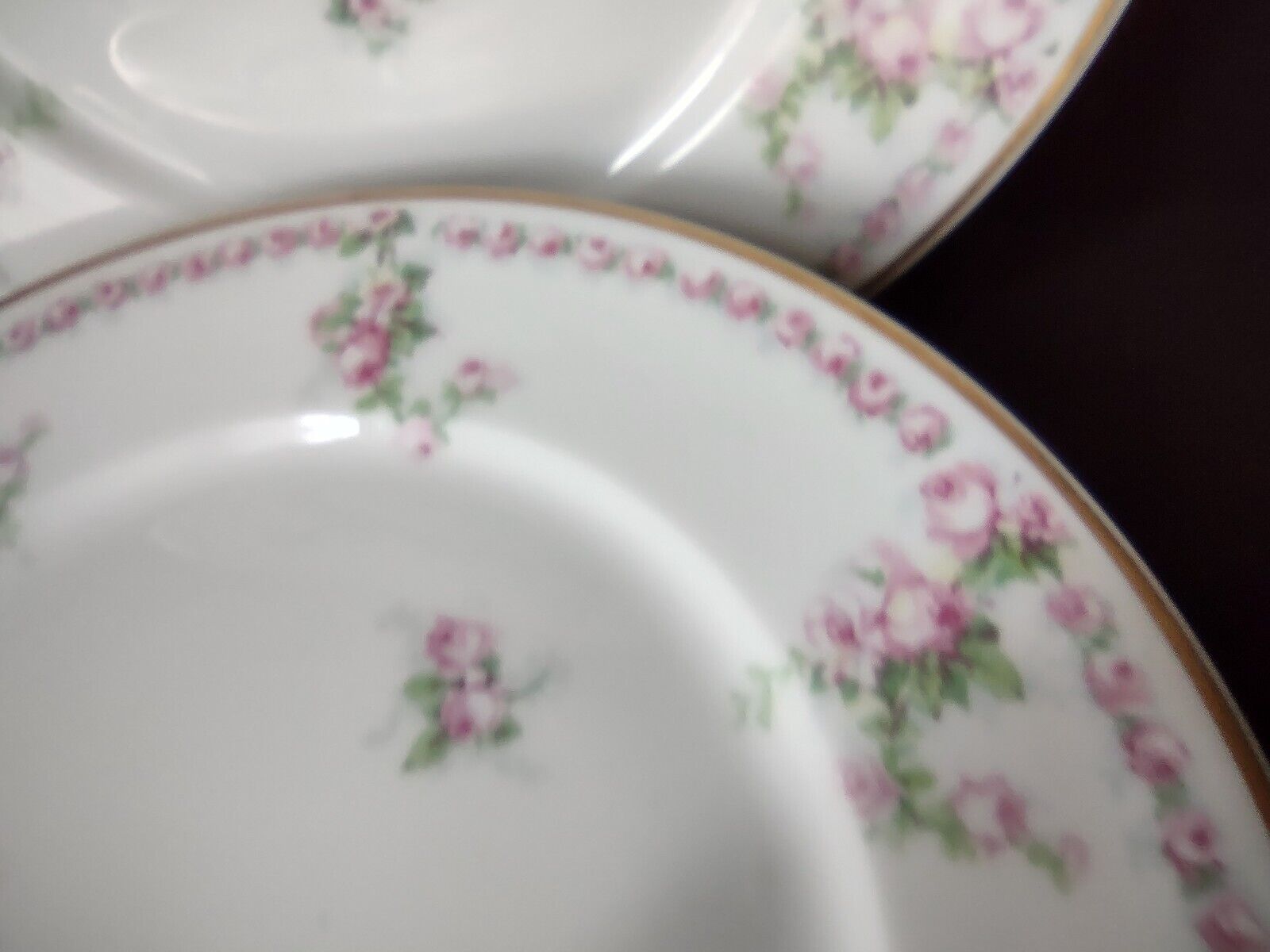 Avenir Limoges France 5 x Salad Plate Rose Garland (lot 559)