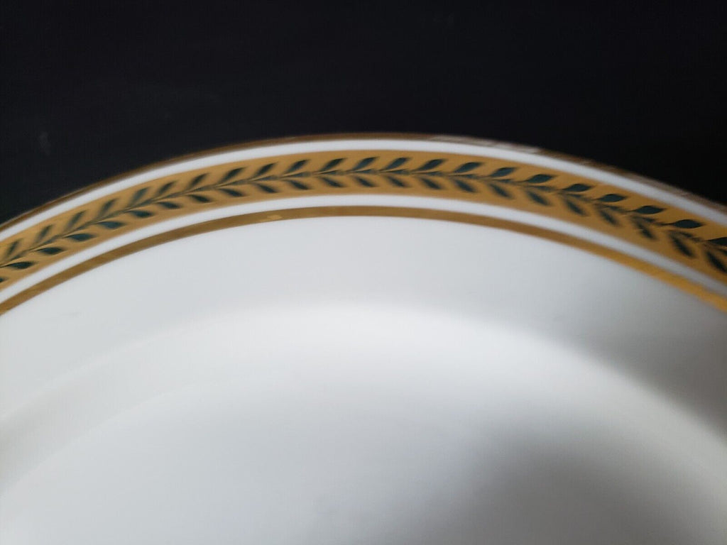 JP Limoges France Gold Trim Green Laurel Dessert Plate 7-1/2" (lot 599)