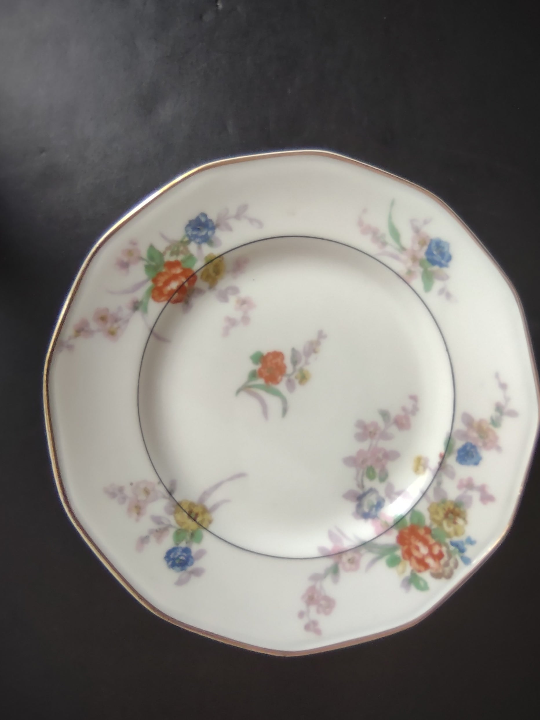 Vintage French Chic Haviland Limoges White Jewel Dessert Plate Floral (lot 804)