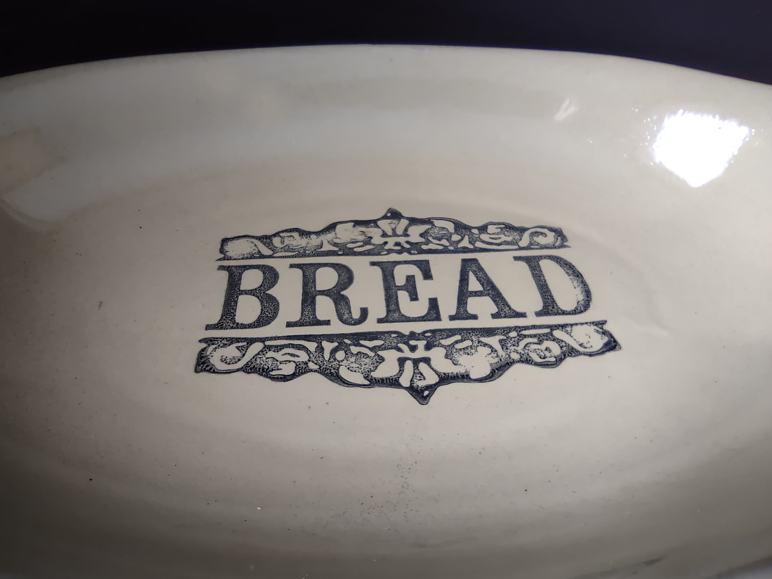 Vintage Moira Pottery Ironstone England Bread Tray Platter Small CHIP (lot 5660)