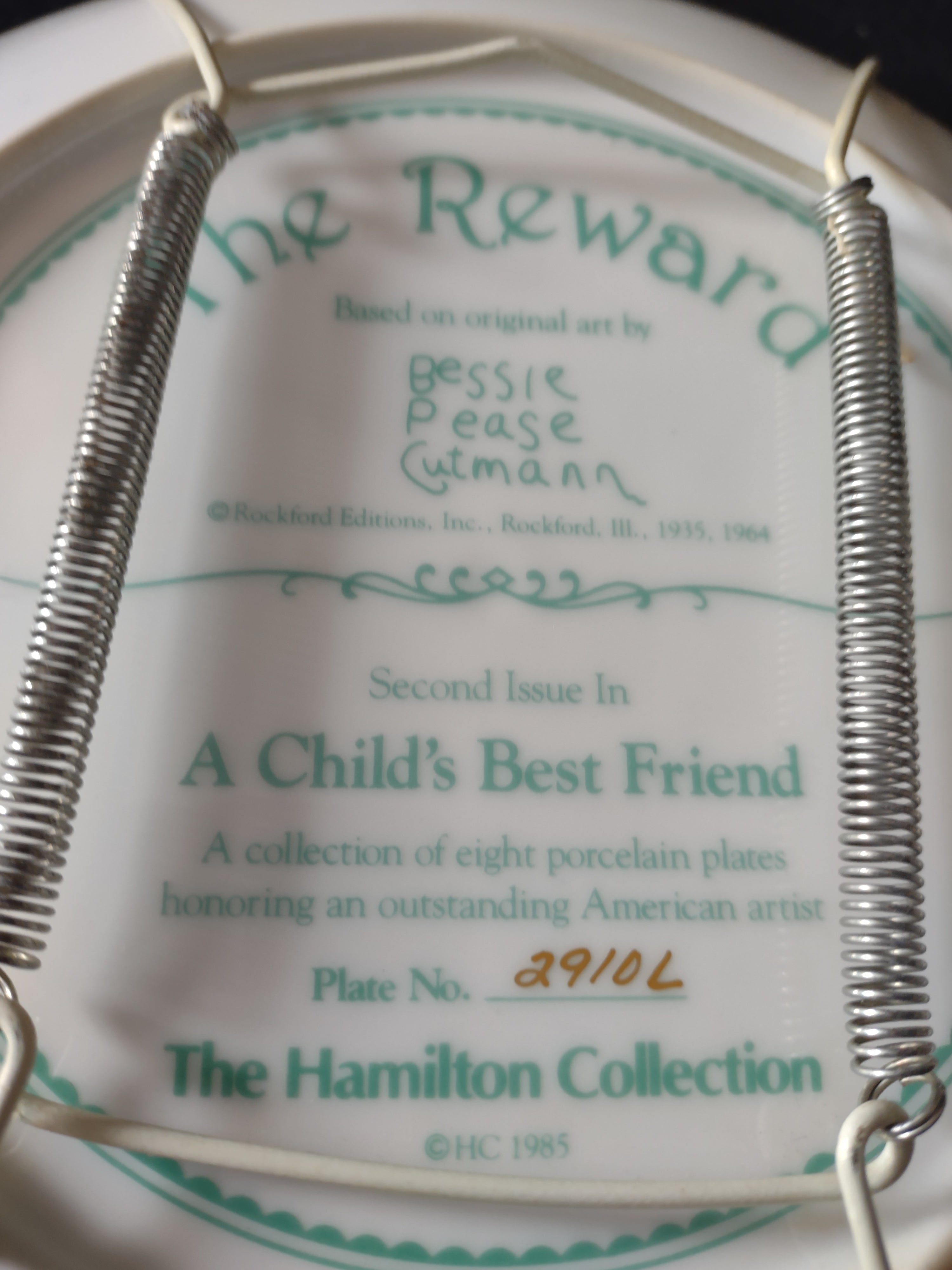 Vintage Bessie Pease Gutmann Plate Child Best Friend The Reward (Lot 5109)