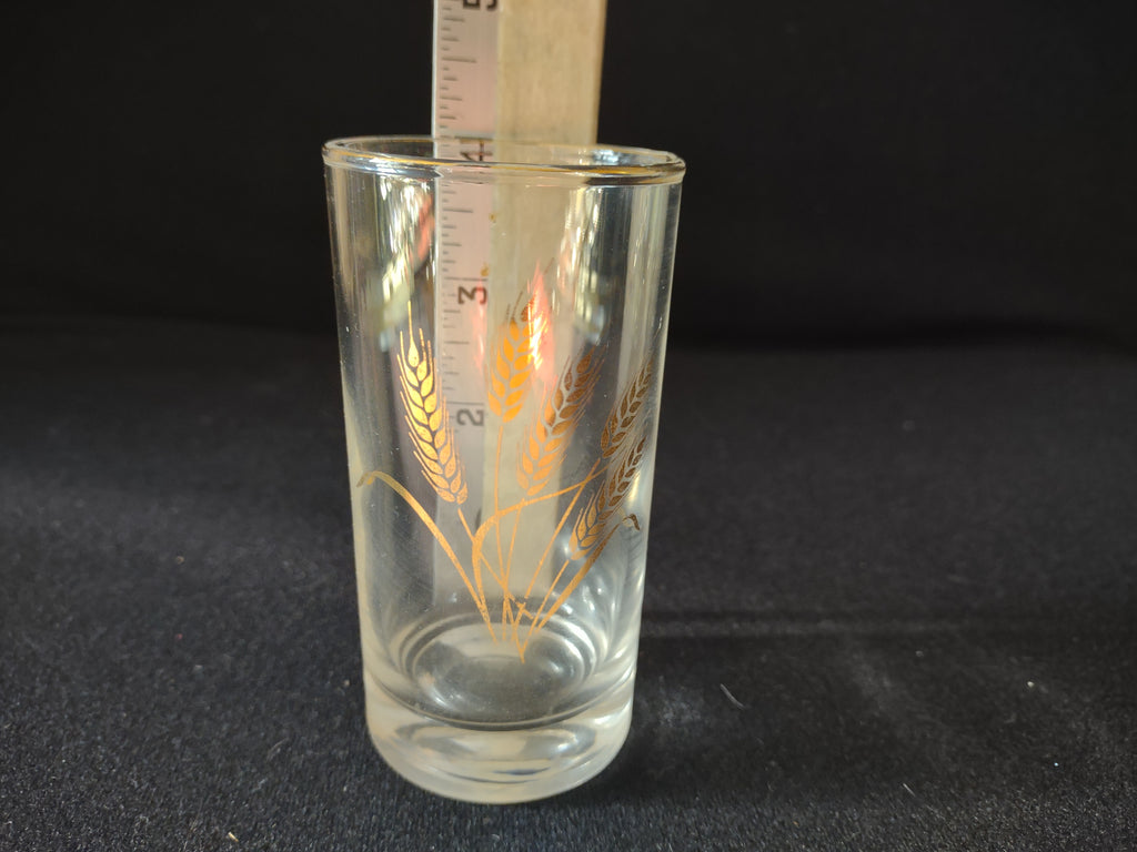 Vintage Homer Laughlin 22k Golden Wheat 4" Juice Drinking Glass x 4 (lot 5173)