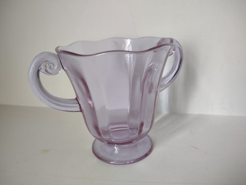 Vintage Fostoria Lafayette Purple Wisteria Glass Sugar Bowl Neodymium (lot 2734)