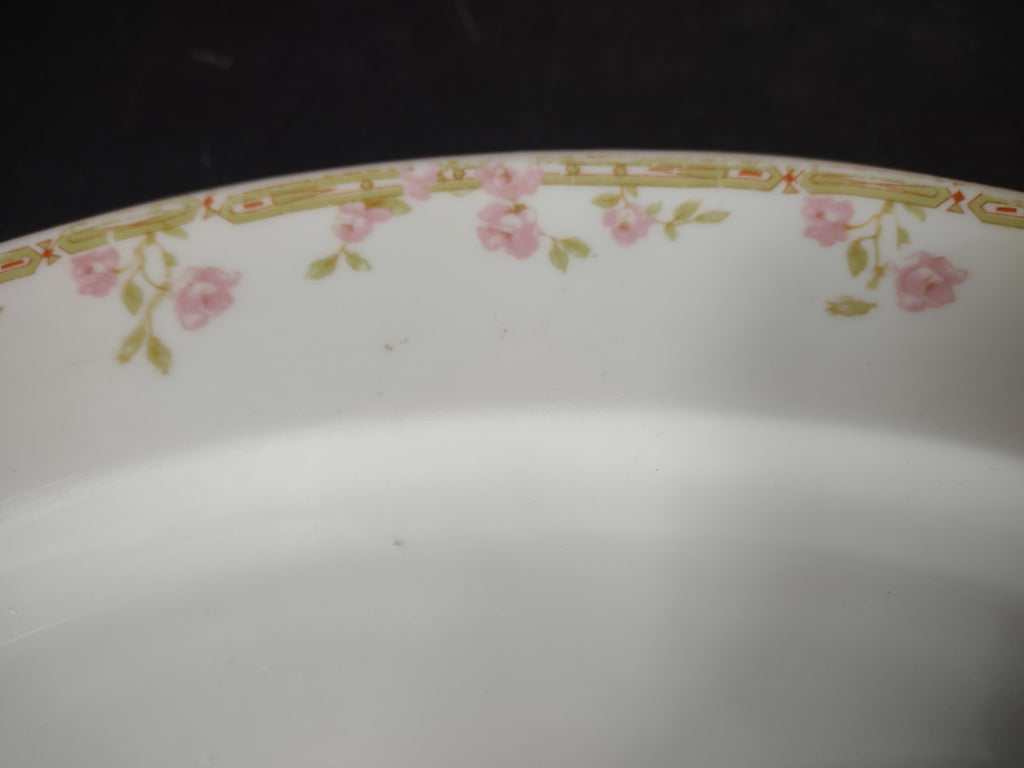 Vintage Bavaria Oval Serving Platter 14" x 10" Roses (lot 2619)