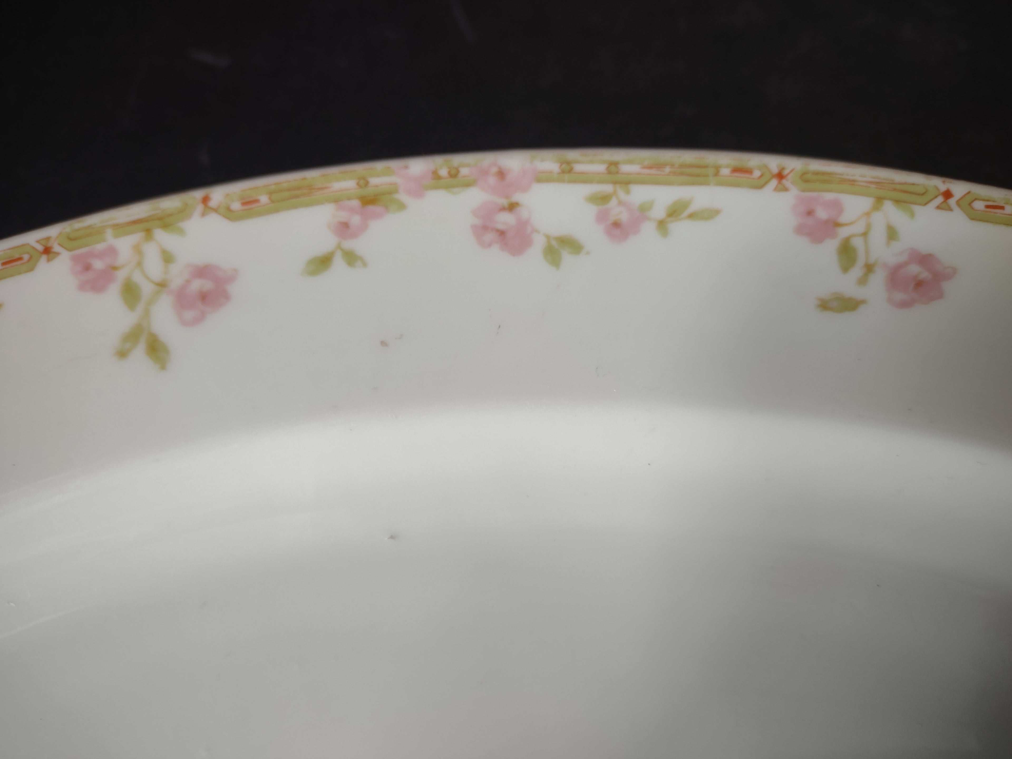 Vintage Bavaria Oval Serving Platter 14" x 10" Roses (lot 2619)