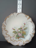 Limoges France JMC Plate Relief Molded Scrollwork Guild Gold Edge Pink (lot 366)
