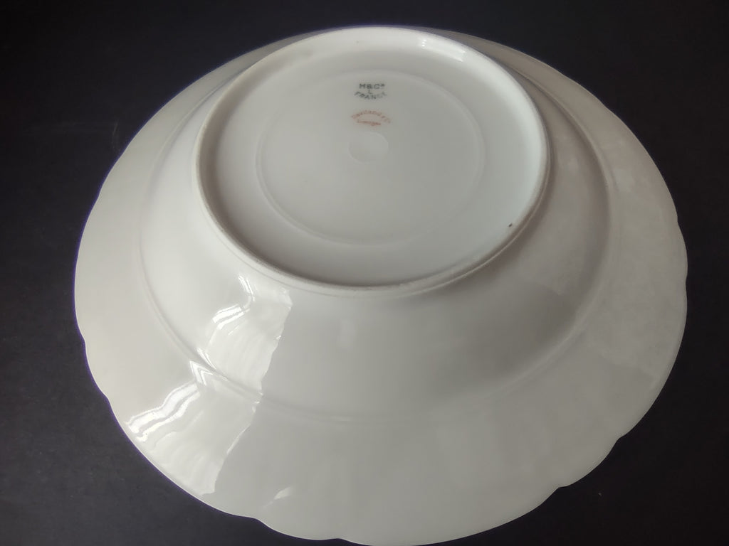Antique Haviland Limoges Blue Red Flower Soup Plate 9" (lot 957)