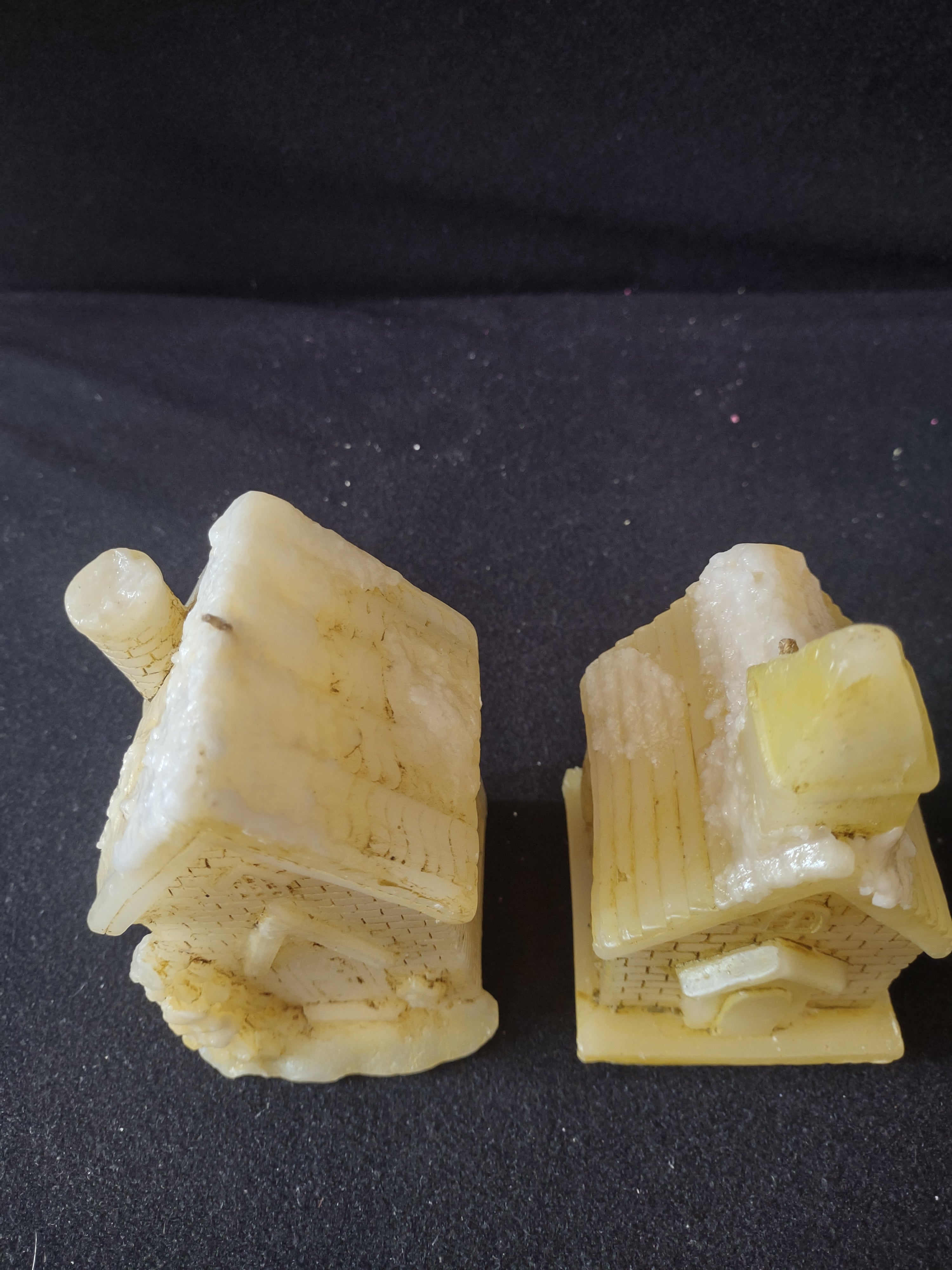 Vintage Christmas/Winter Church Candle Set Of 2 (Lot 4205)