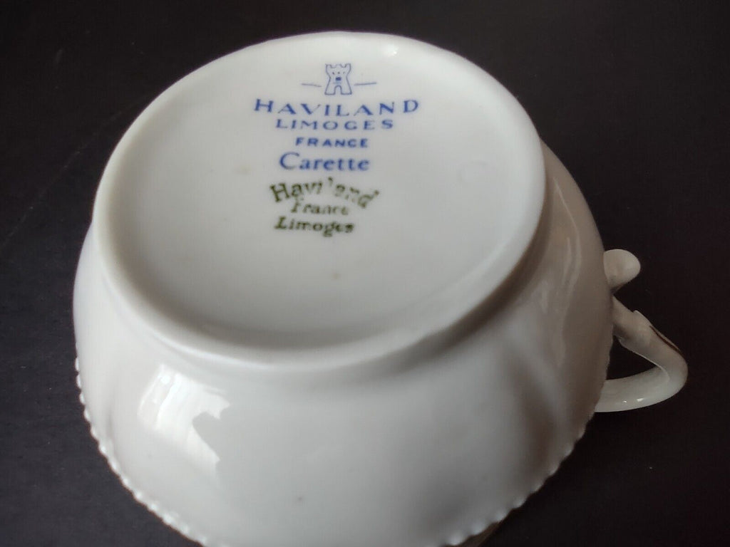 Haviland Limoges France Carette Teacup & Saucer Green Design (lot 735)