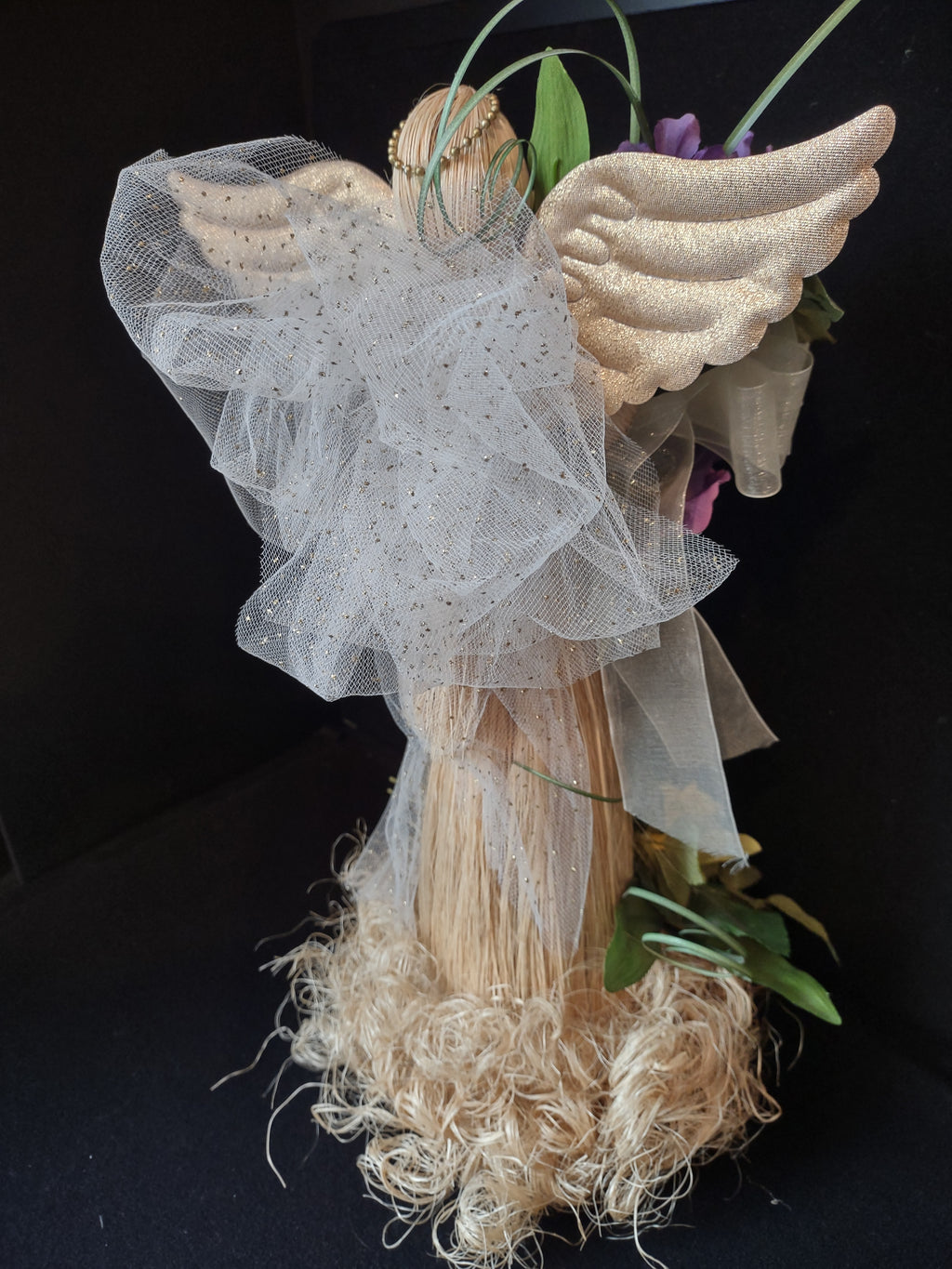Straw Angel Spring Flowers Decoration (lot 2755c)