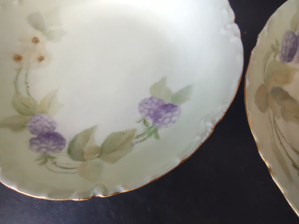 Haviland Limoges French Cottage Shabby Chic 3 x Blue Berry Bowl 5" (lot 1098)