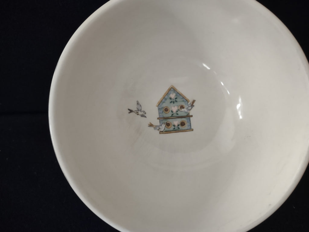 Vintage Thomson Pottery Birdhouse Soup Cereal Bowls X 6 (Lot 2925)