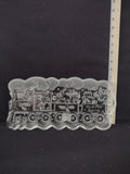 Vintage Christmas Gorham Santa North Pole Express Crystal Server (Lot 3759)