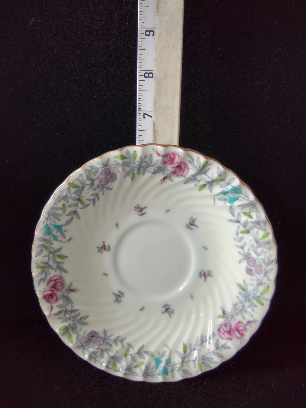 Vintage Minton Printemps Bullion Cup Liner Bone China Floral Gold (Lot 5469)