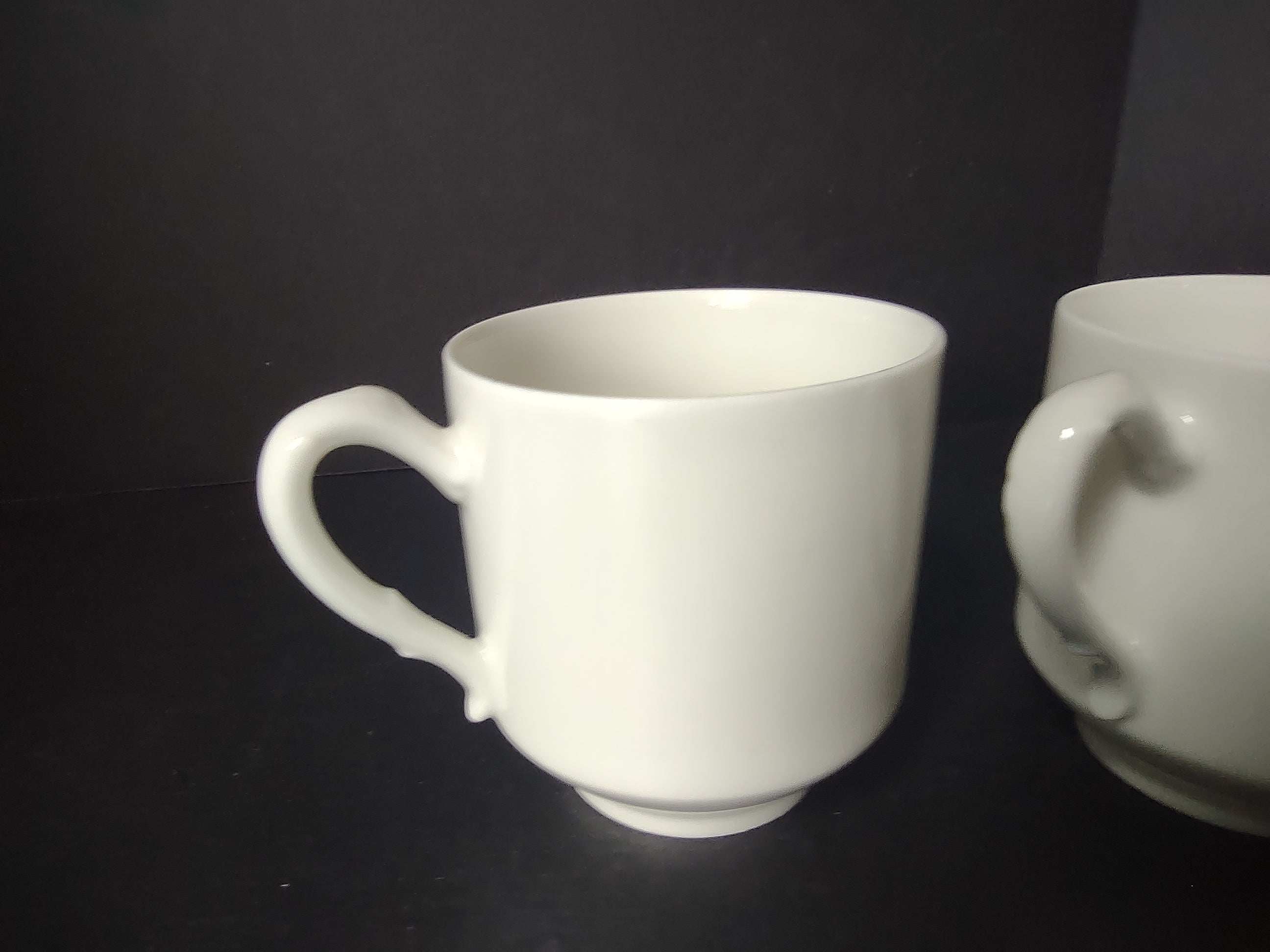 Haviland France Limoges 2 x Demitasse Cups ONLY Plain White (lot 1029)