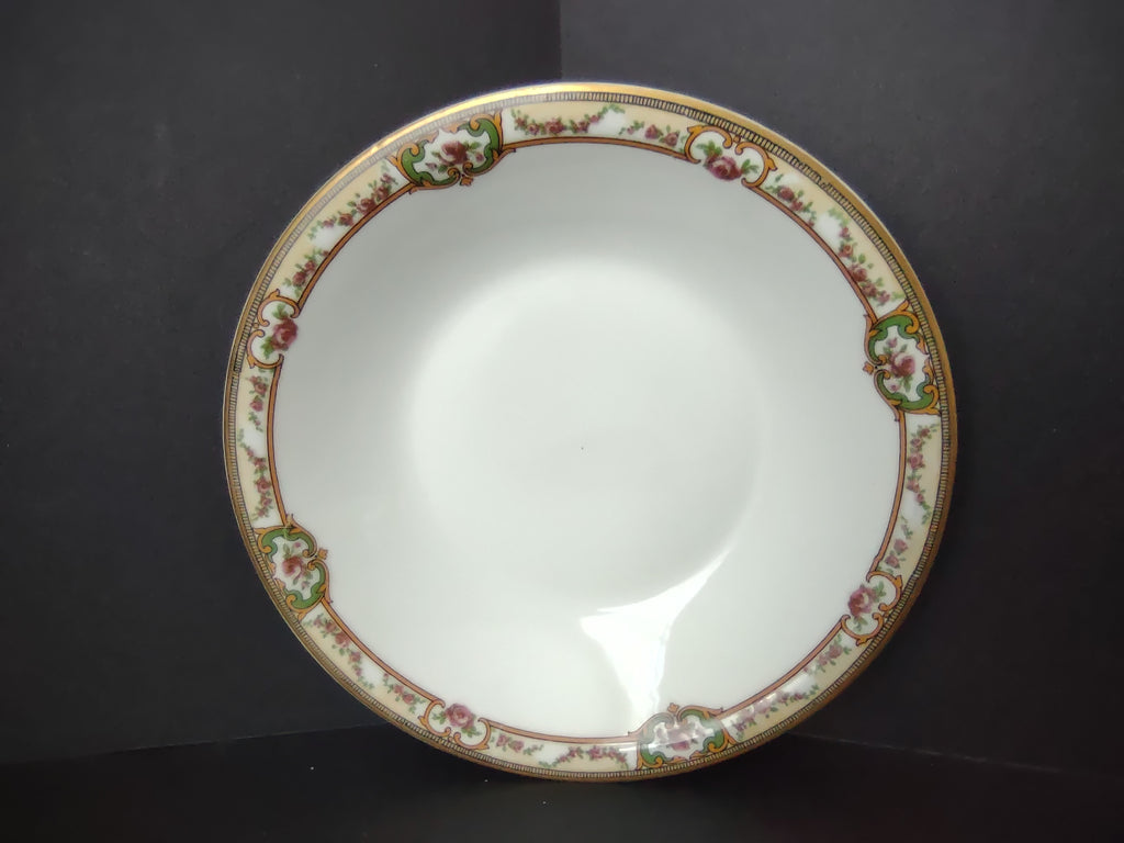 Haviland Limoges Cream Soup Plate 7-12" Gold Trim Rose French Chic (lot 990)