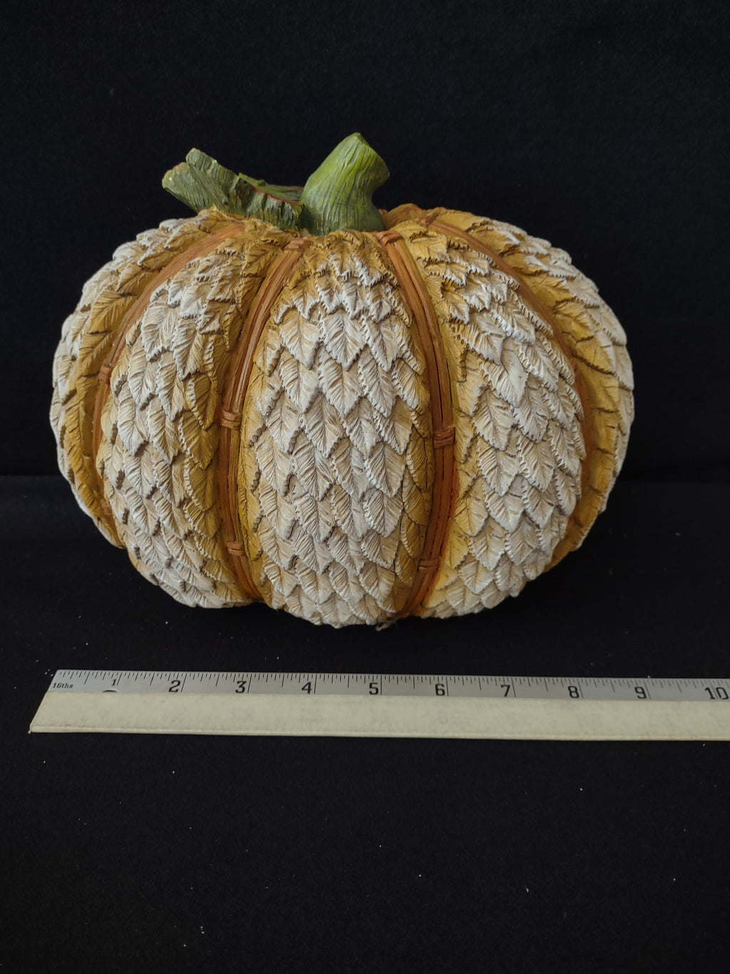 Thanksgiving/Halloween/Harvest Polyresin Pumpkins X 3 (Lot 3125)
