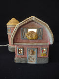 Vintage Lighted Ceramic Barn Silo Animals On Off Switch (Lot 3583)