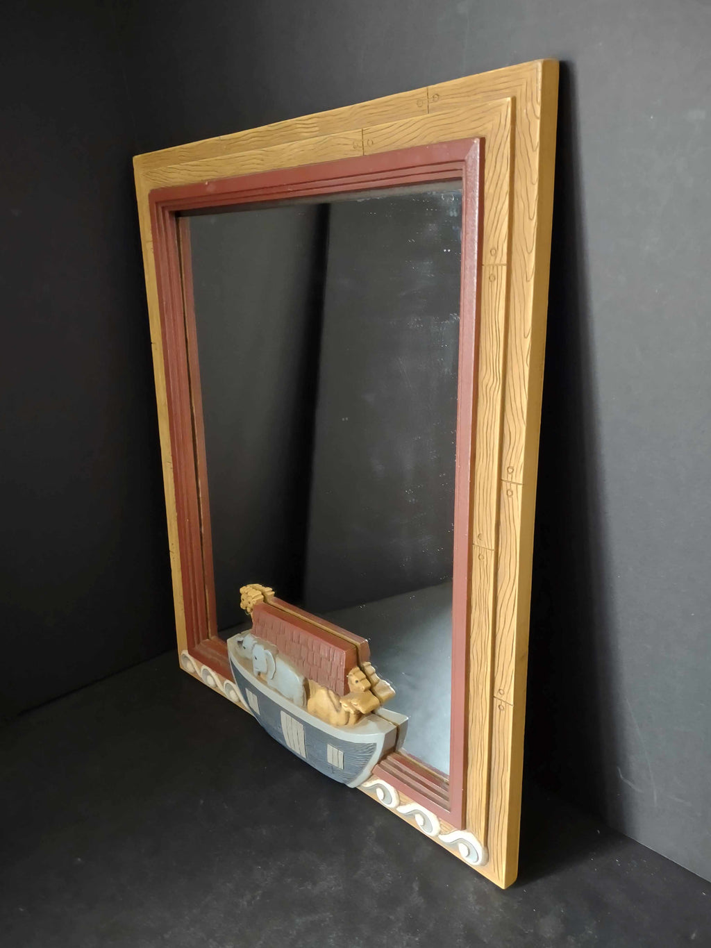 Home Interiors Mirror Kid Noah's Ark Plastic Frame 17"x14" (2578c)
