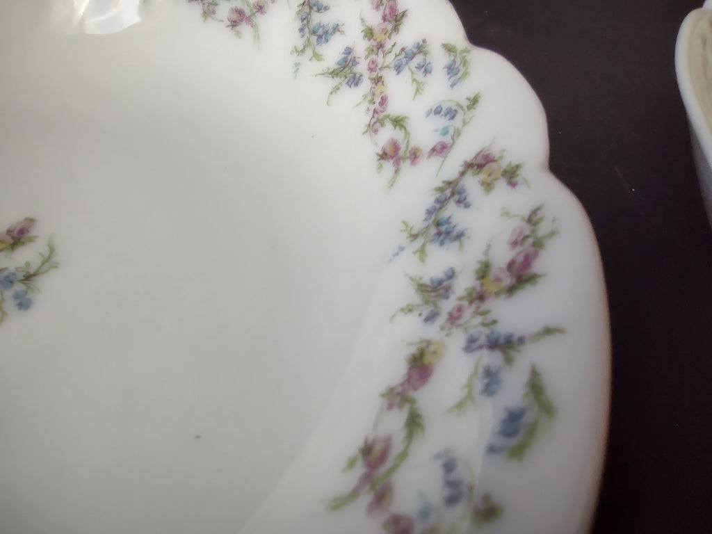 Haviland Limoges French Cottage Shabby Chic 2 x Cranberry Bowl Blue (lot 1117)