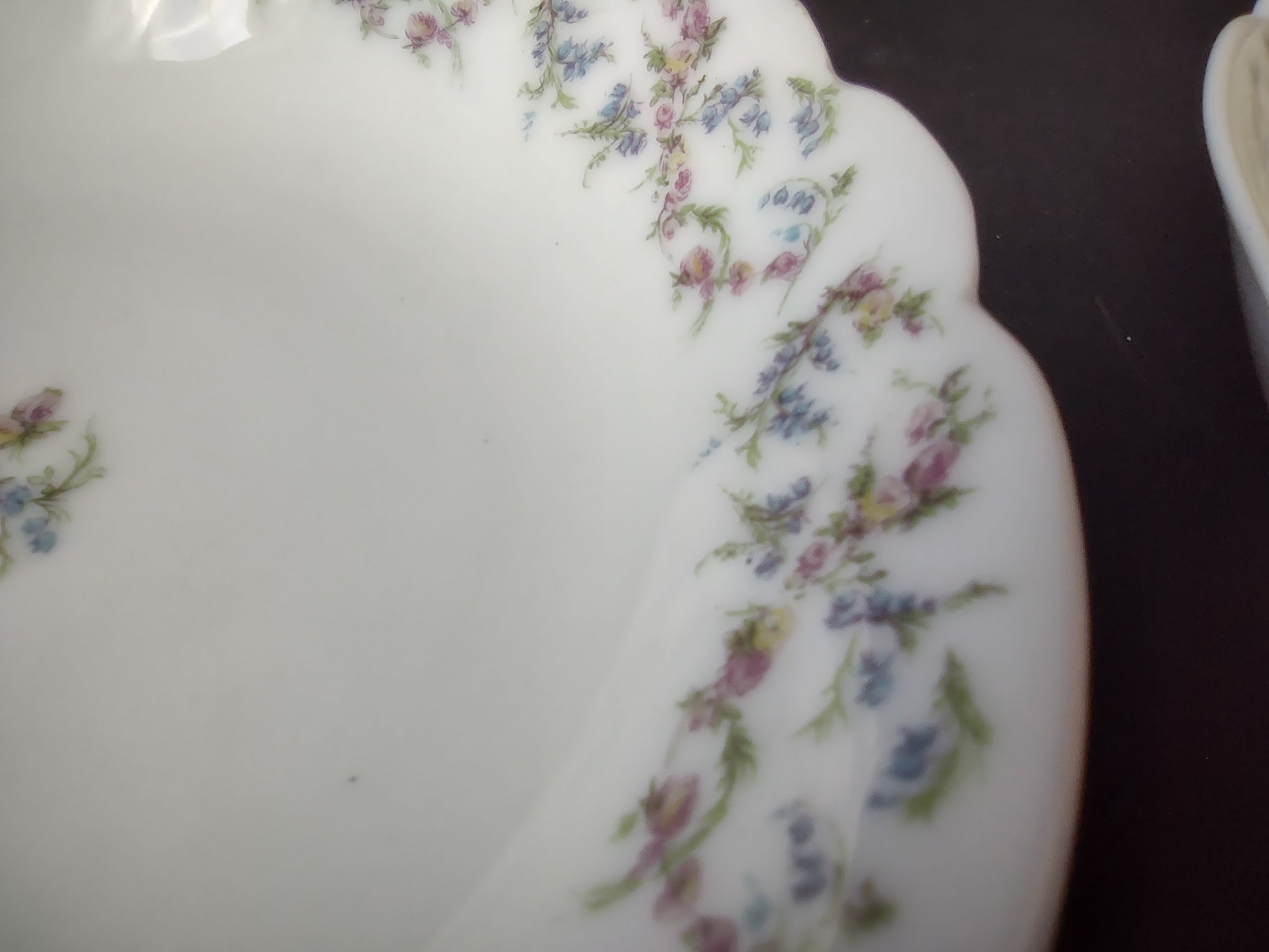 Haviland Limoges French Cottage Shabby Chic 2 x Cranberry Bowl Blue (lot 1117)