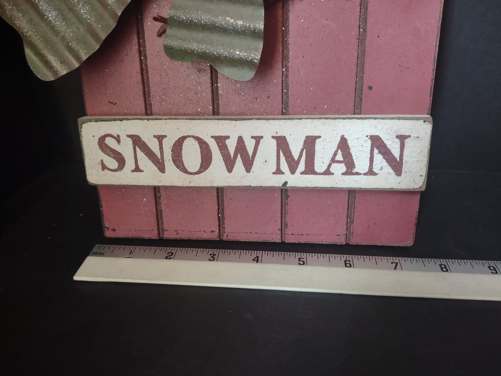 Set of 2 Christmas Welcome Snowman Signs Rustic Primitive (lot 1731)