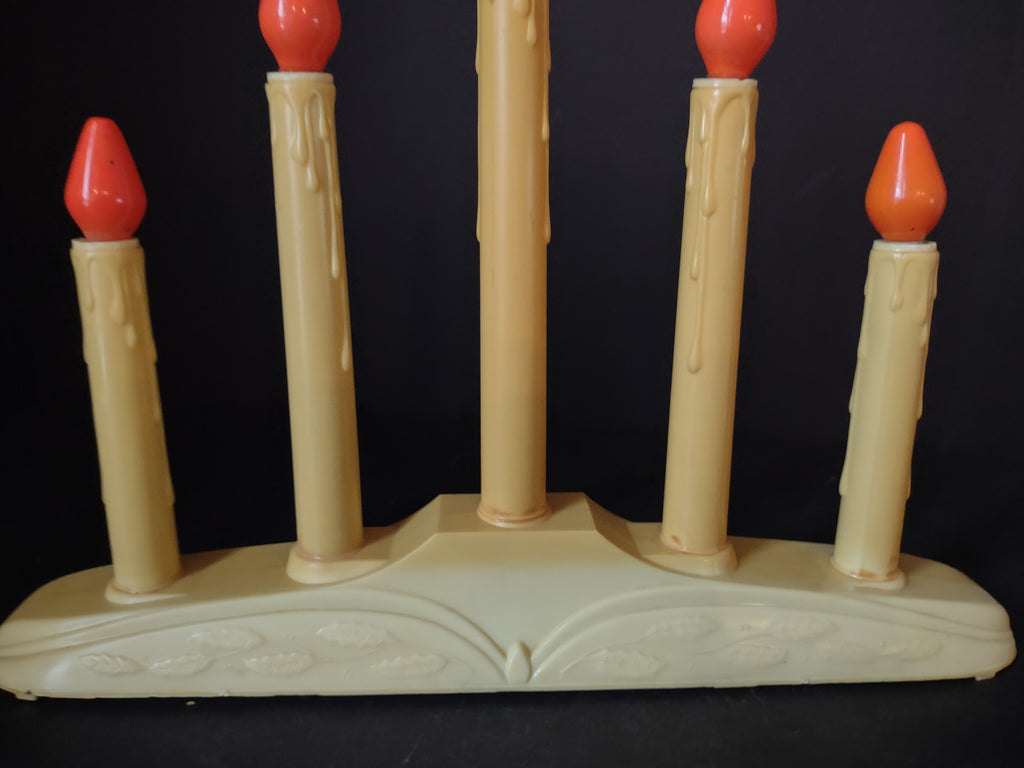 Vintage Christmas Set of 2 Window 5 Candle Drip Candelabra Candolier (lot 2299)
