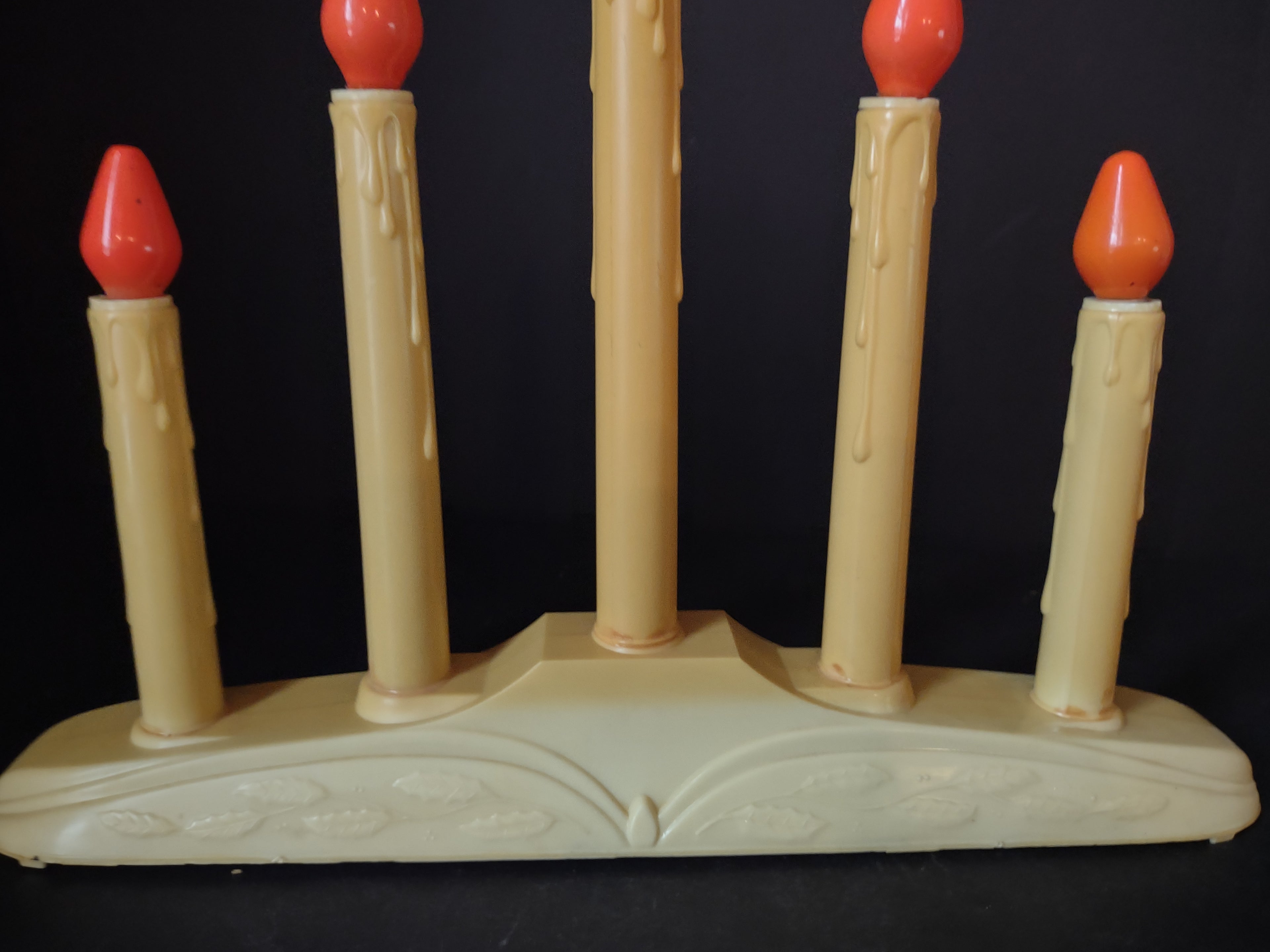 Vintage Christmas Set of 2 Window 5 Candle Drip Candelabra Candolier (lot 2299)