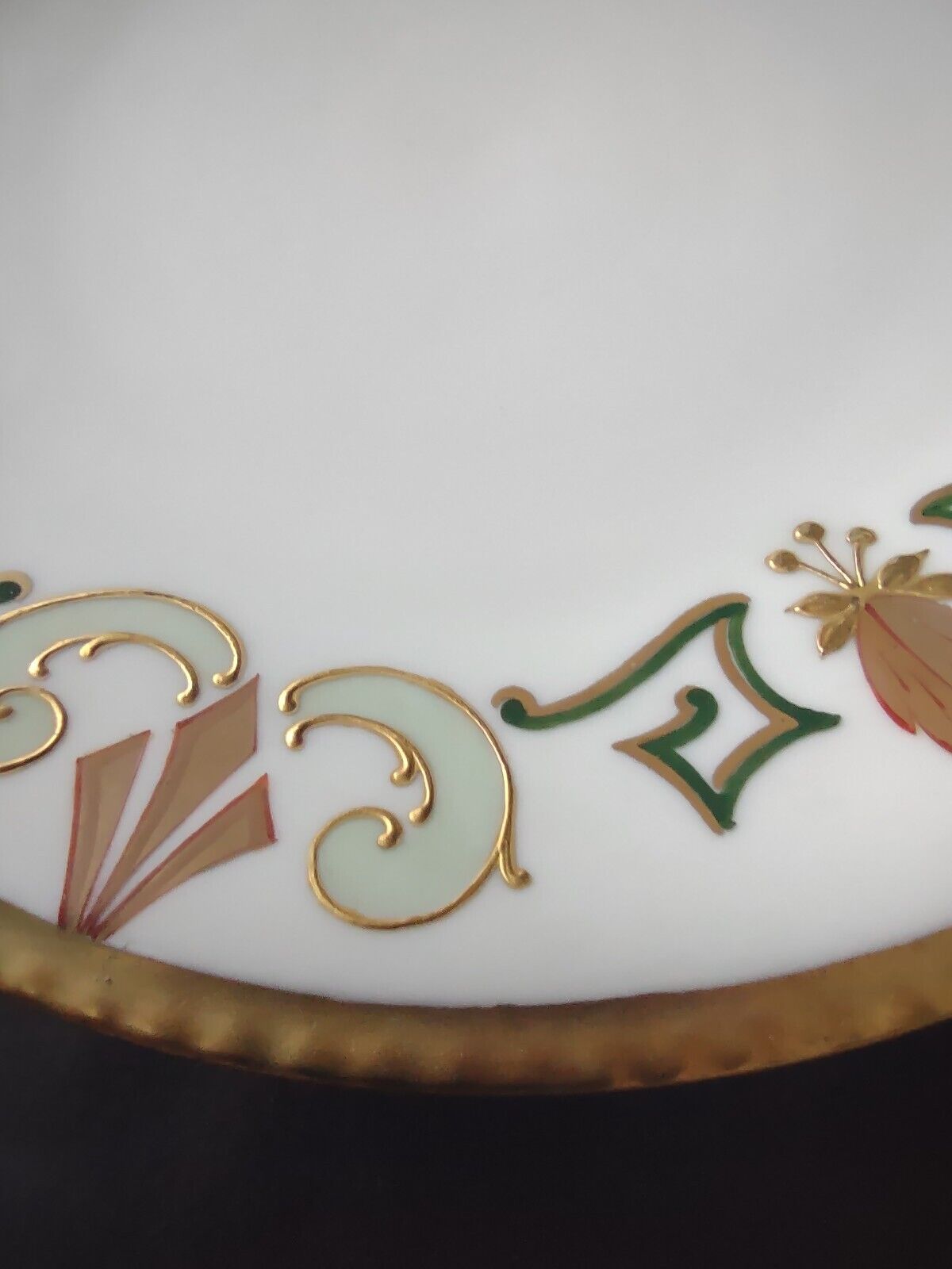 Limoges Raised Gold Trim Salad Luncheon Plate Seafoam Green (lot 632)