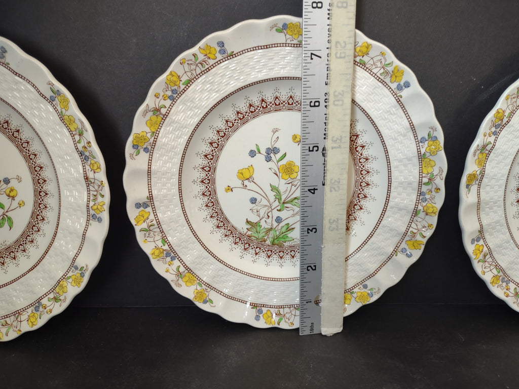 Vintage Spode Buttercup Dessert Plate x 3 English Countryside Ironstone lot 5741