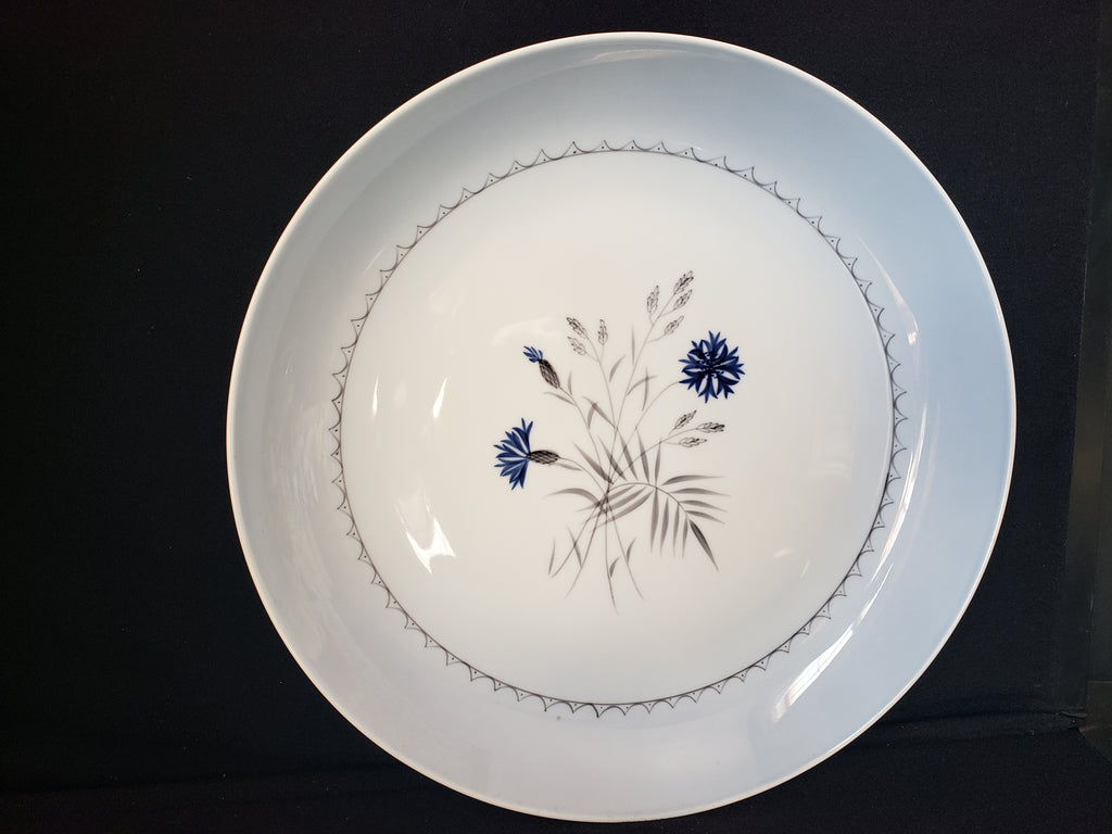 B & G Kyobenhavn Denmark Serving Platter Blue White Flower 12-1/2" (lot 2200)