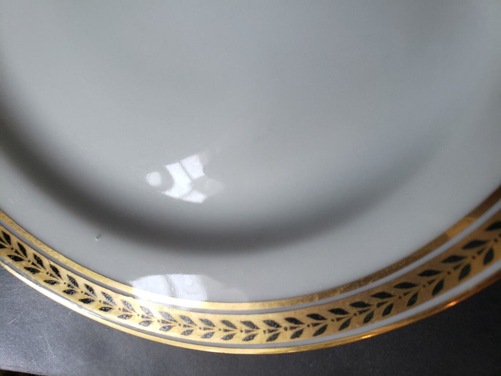 JP Limoges France Gold Trim Green Laurel 2 x Bread/Butter Plate (lot 601)