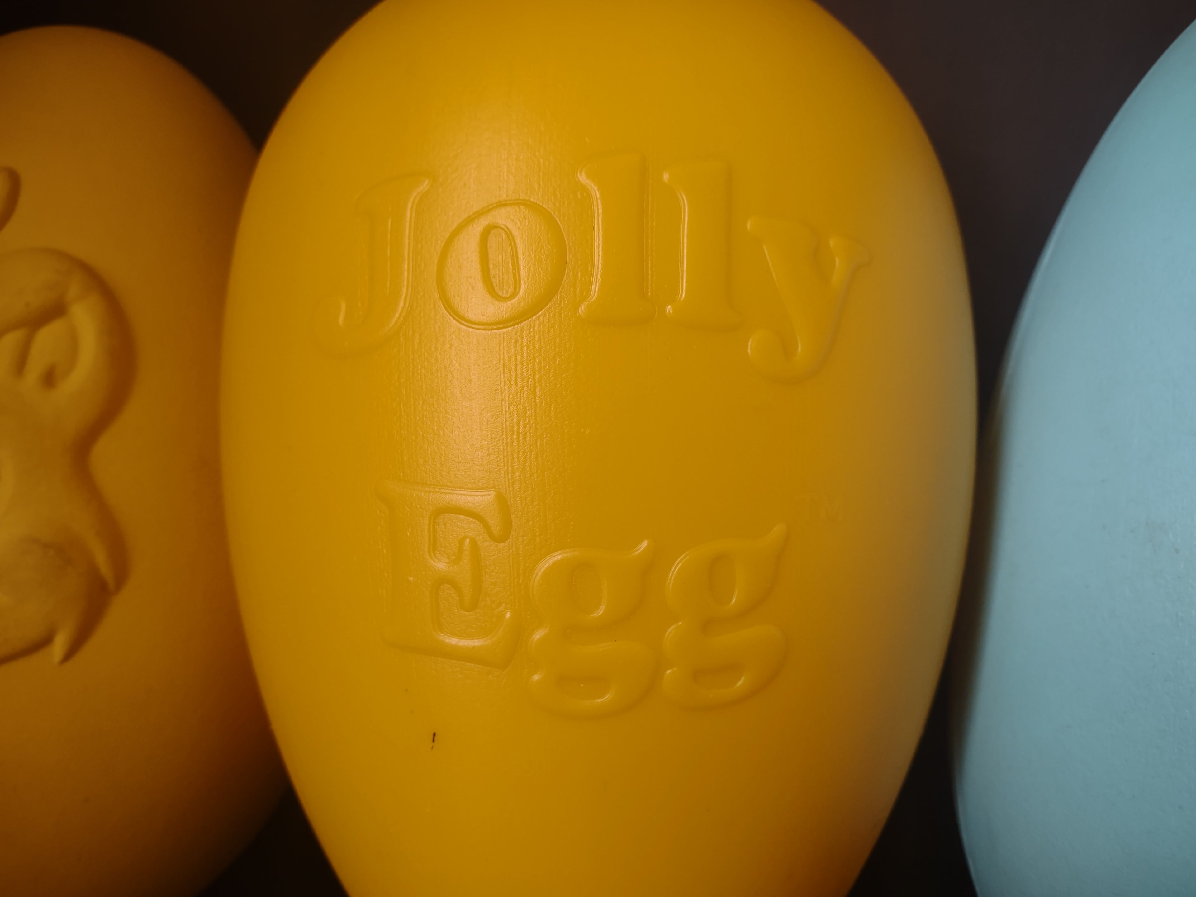 Vintage Blow Mold Easter Egg Blue Yellow with Bunny 12" (lot 1473)