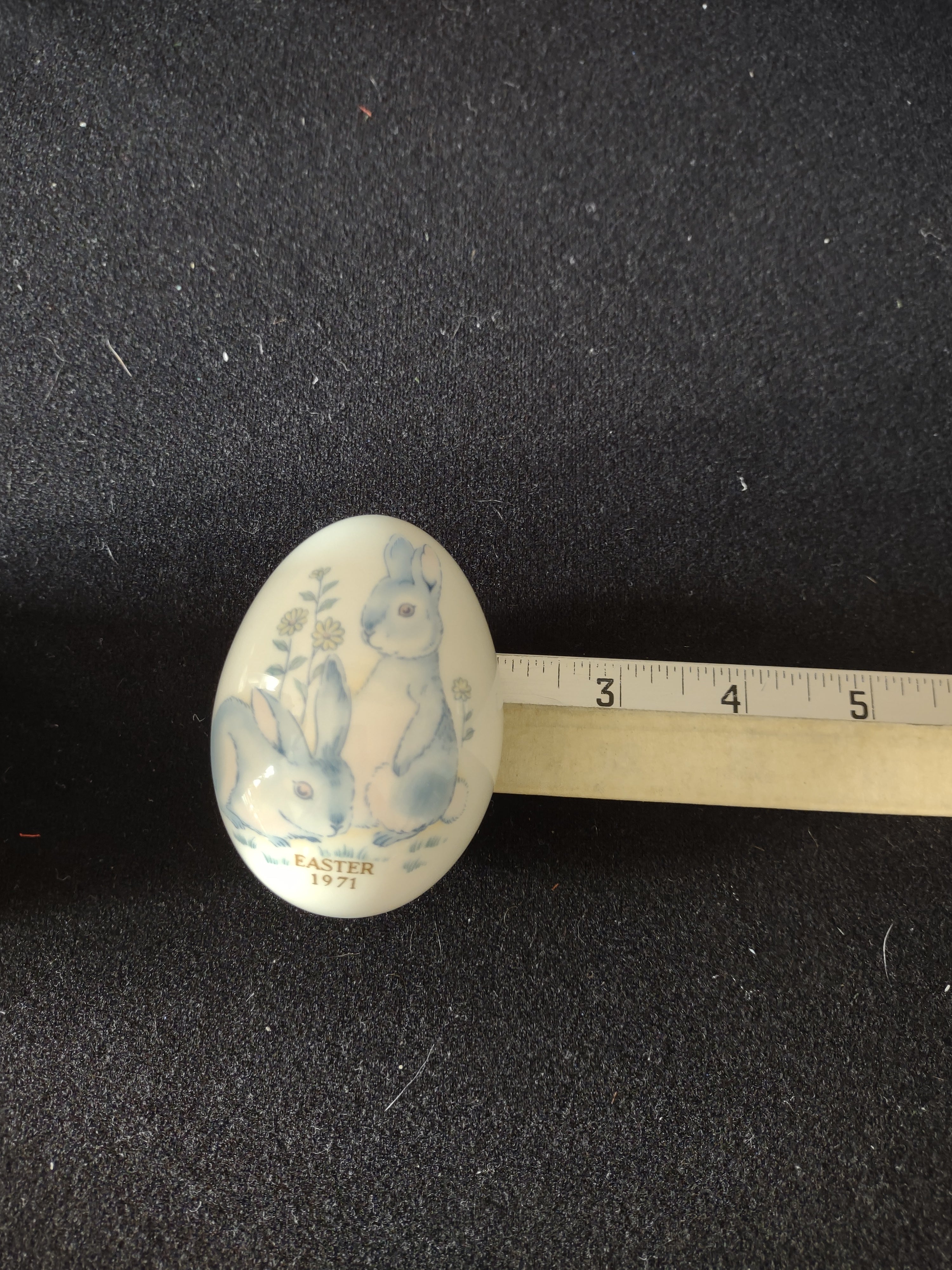 Vintage 1971 Noritake Japan Bone China Easter Egg Blue Bunny Flower (Lot 5071)